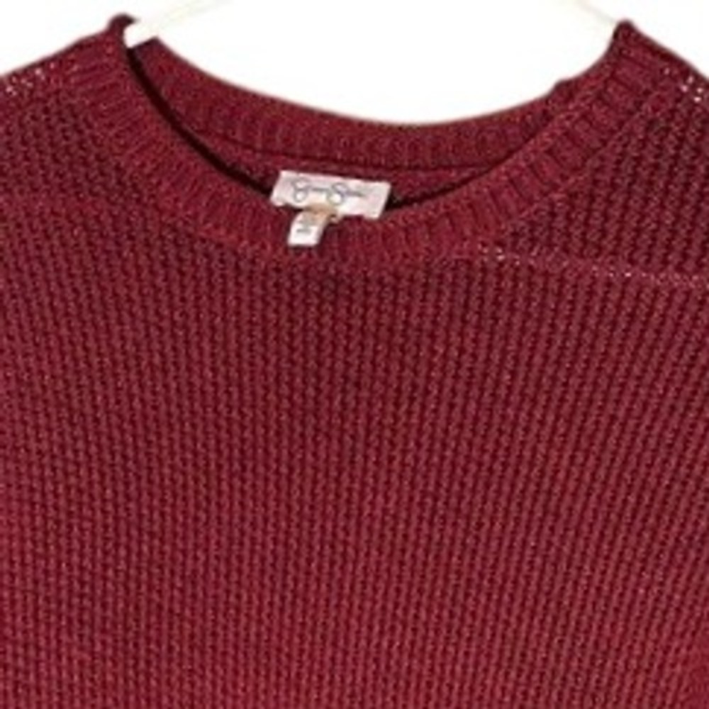 Jessica Simpson Knit Pullover Sweater‎ Textured Long Sleeve Red Size L